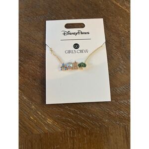Disney Parks Girls Crew Walt Disney World 4 Park Icons Gold Tone Necklace NEW